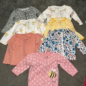 BUNDLE!!! Baby girls footie pajamas